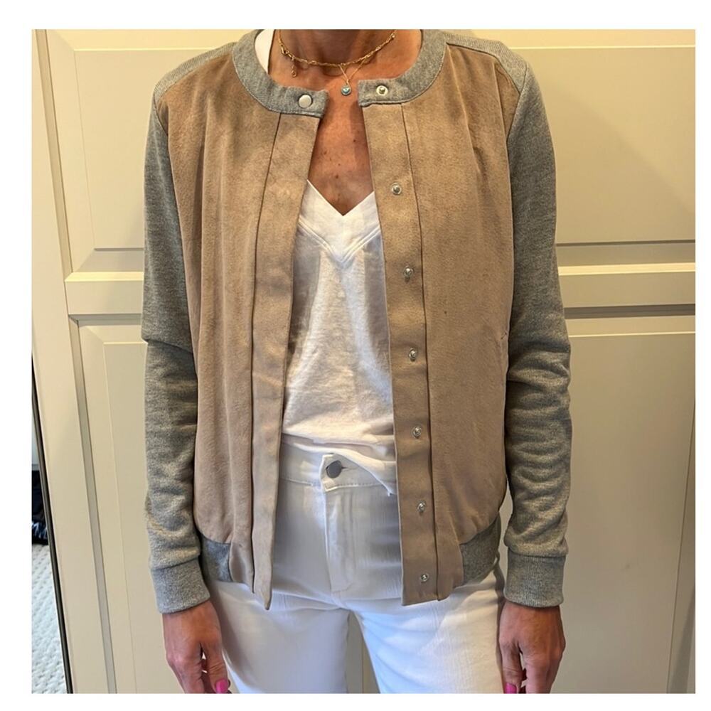 Ecru Womens Suede Leather Cardigan Brown S Minimalist‎ Capsule Classic Western